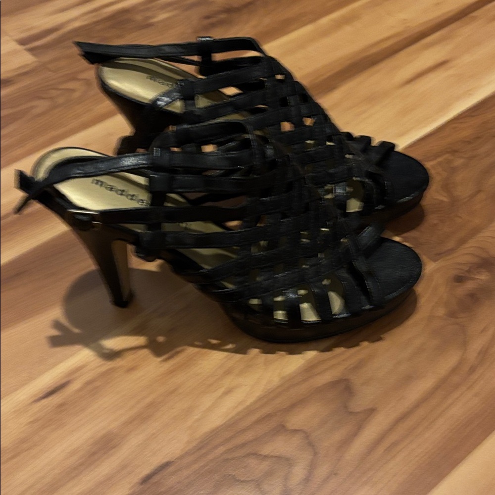 Madden Girl Black Strappy Heels
